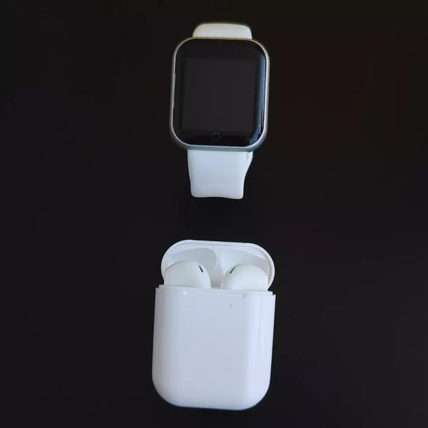 Kit Smartwatch D20S 2024 + Fone Bluetoorth Inpods I12 TWS - Branco